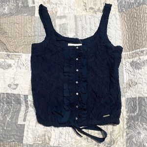 Vici A&F Women Top Navy Floral
